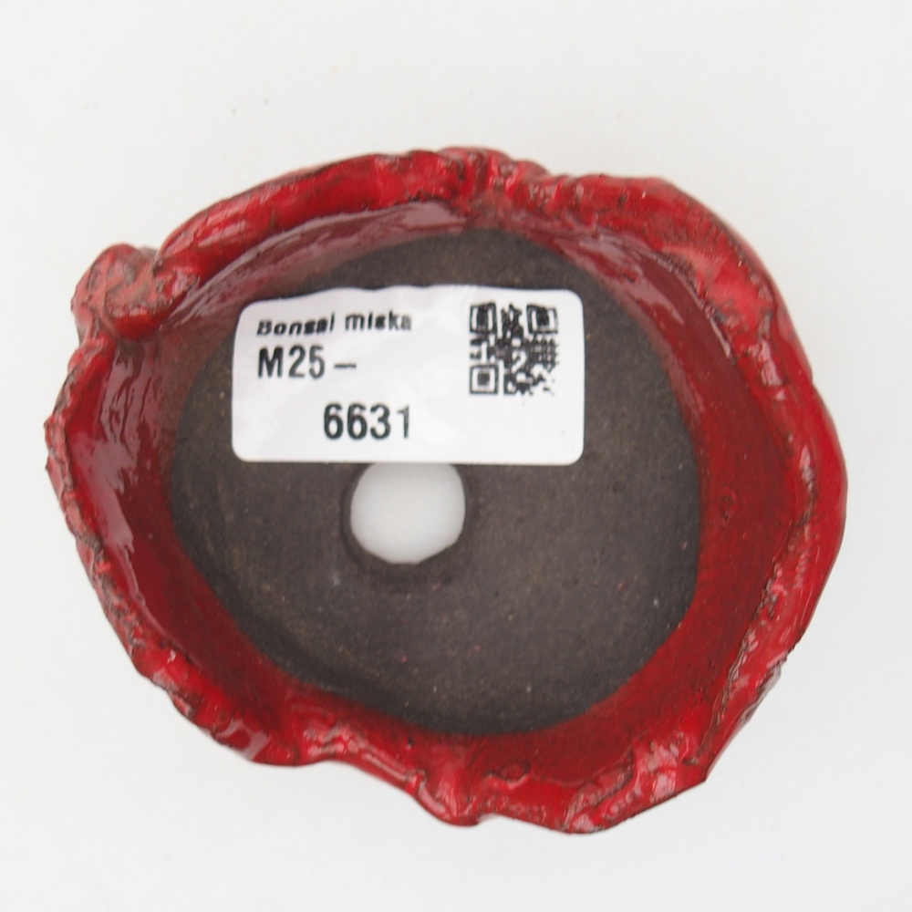 Kerámia kagyló 7,5 x 7 x 4,5 cm , piros színű