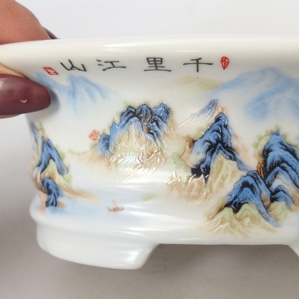 kerámia bonsai tál 14,5 x 11 x 4,5 cm, fehér színű