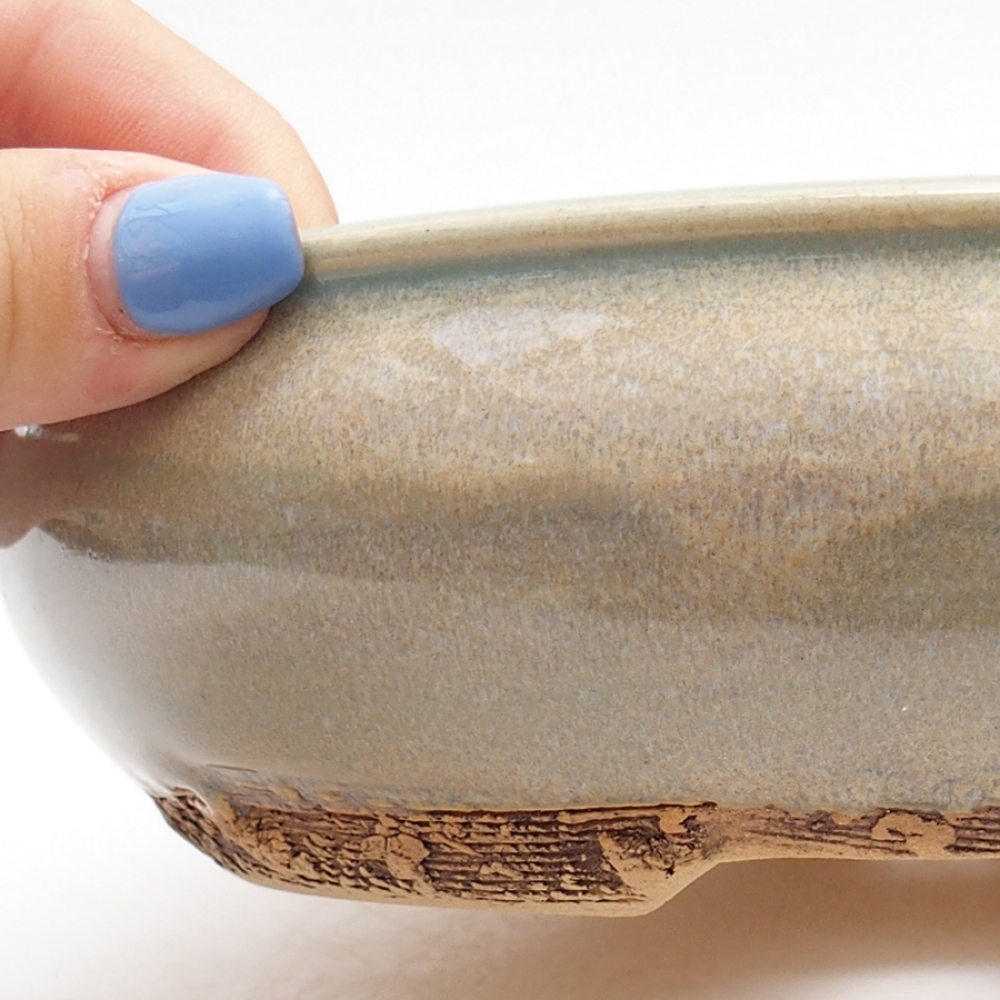 kerámia bonsai tál 18 x 18 x 5,5 cm, zöld