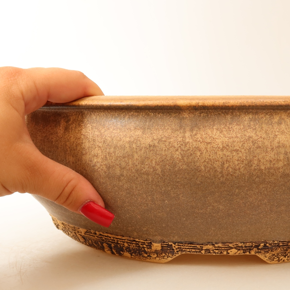 Kerámia bonsai-tál 32 x 32 x 10,5 cm, barna színű – CSAK SZEMÉLYES ÁTVÉTEL vagy raklapszállítás
