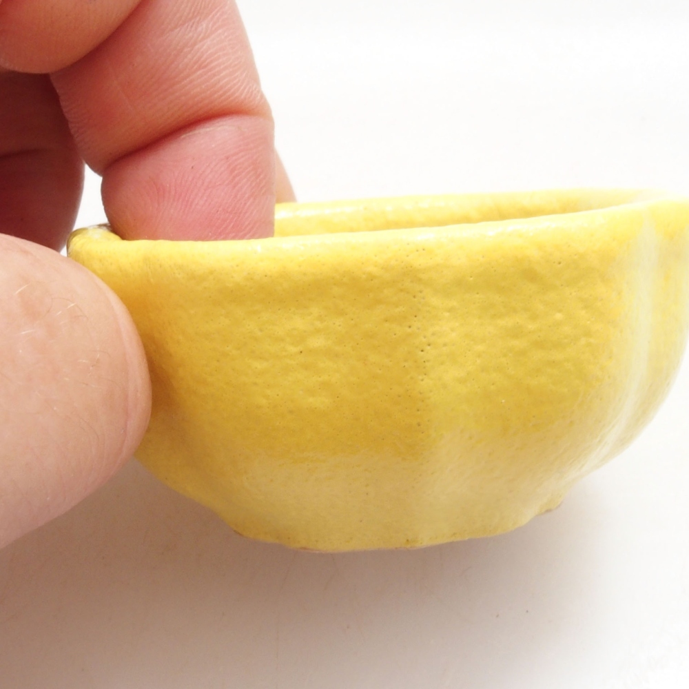 kerámia bonsai tál 5,5 x 5,5 x 3 cm, sárga