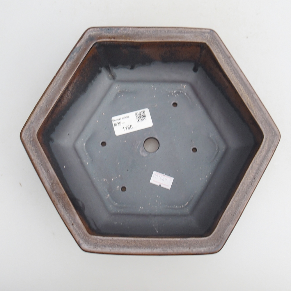 kerámia bonsai tál 23 x 21 x 7,5 cm, barna