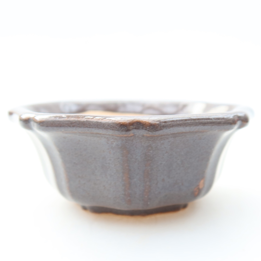 Kerámia bonsai-tál, 6 x 6 x 2,5 cm, szürke színű