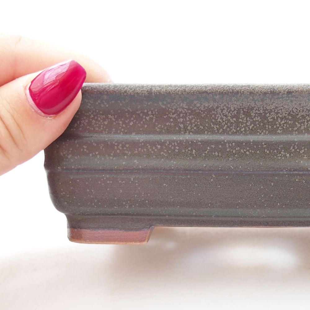 Kerámia bonsai tál 13,5 x 9,5 x 4,5 cm, szürke