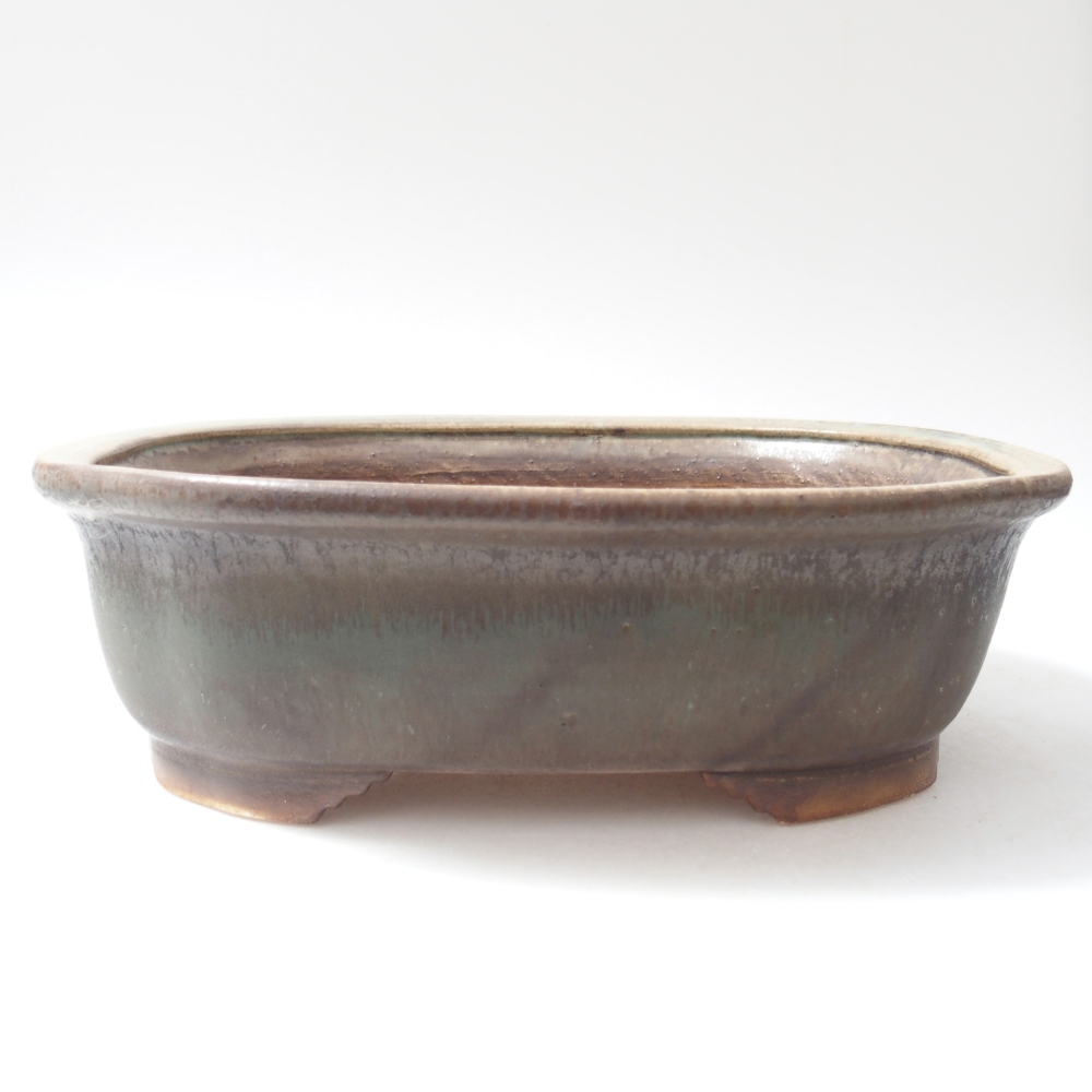 kerámia bonsai tál 25 x 21 x 8 cm, zöld