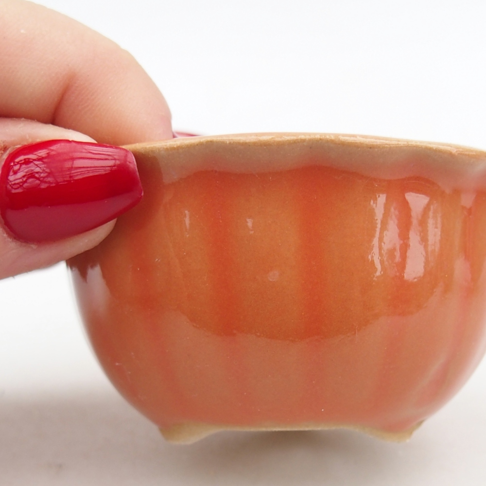 kerámia bonsai tál 7 x 8,5 x 3,5 cm, narancssárga