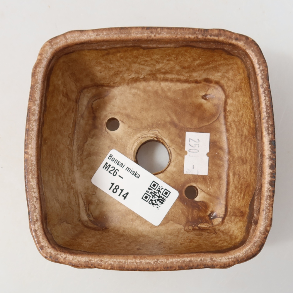 Kerámia bonsai tál 10,5 x 10,5 x 4,5 cm, rózsaszínű