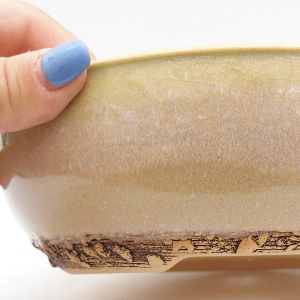 kerámia bonsai tál 18 x 18 x 6 cm, zöld