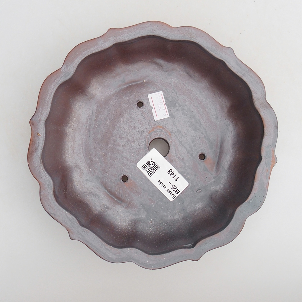 Kerámia bonsai tál 18 x 18 x 4,5 cm, fém színben