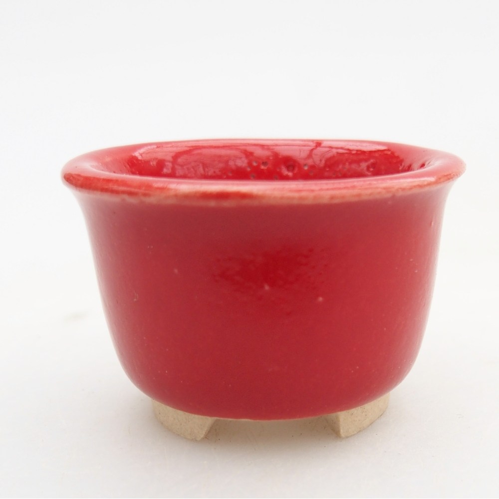 Mini bonsai tál 4 x 4 x 2,5 cm, piros színben