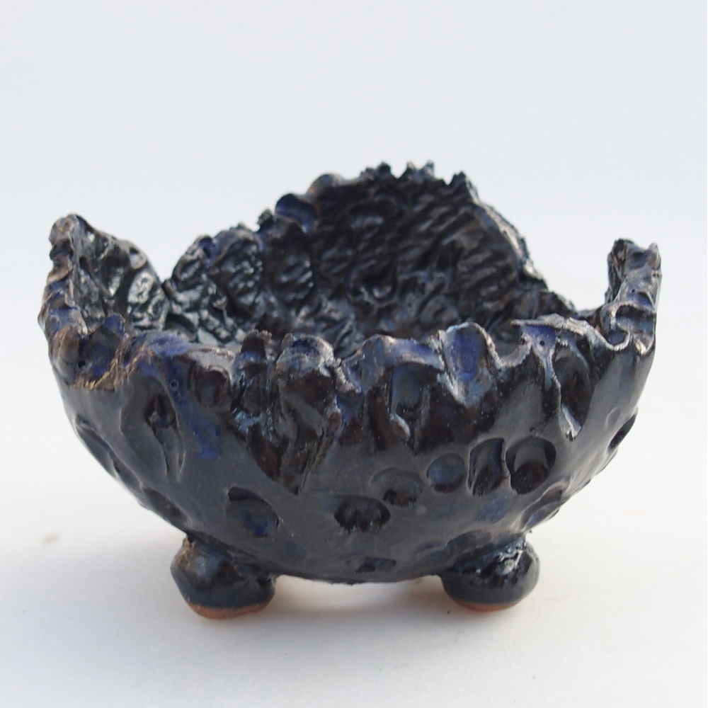 Kerámia kagyló 10 x 9 x 7 cm , kék színű