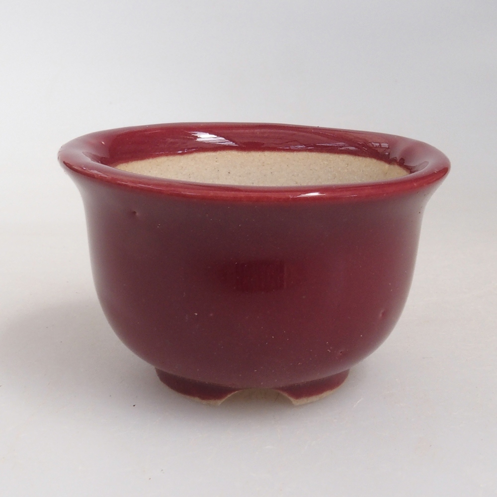 Mini bonsai tál 4,5 x 4,5 x 2,5 cm, bordó színben