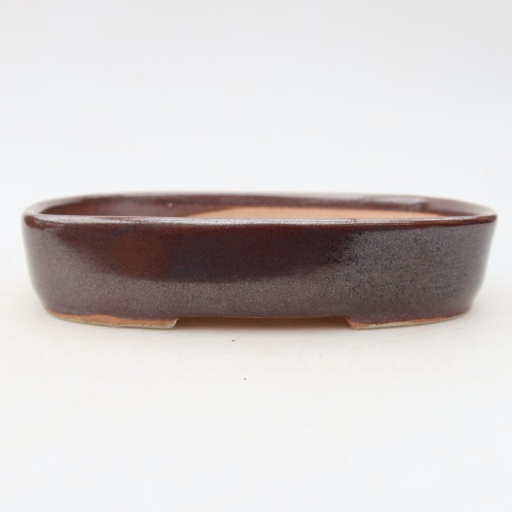 Kerámia bonsai-tál 16 x 11 x 3,5 cm, barna színű