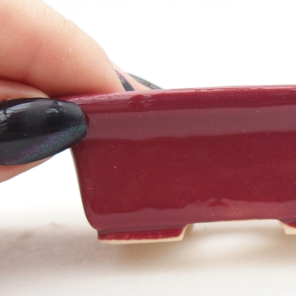 Mini bonsai tál 6,5 x 4 x 2,5 cm, bordó színű