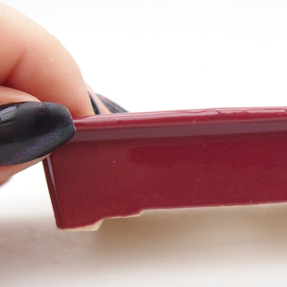 Mini bonsai tál 7,5 x 5 x 2 cm, bordó színű