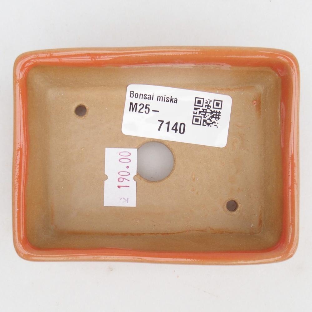 kerámia bonsai tál 9,5 x 7 x 3,5 cm, narancssárga