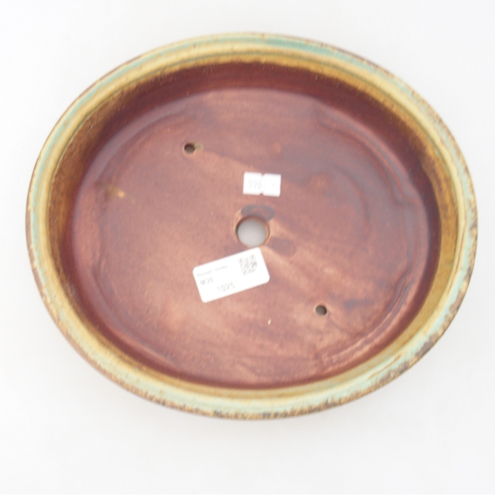 kerámia bonsai tál 24 x 21 x 5 cm, zöld