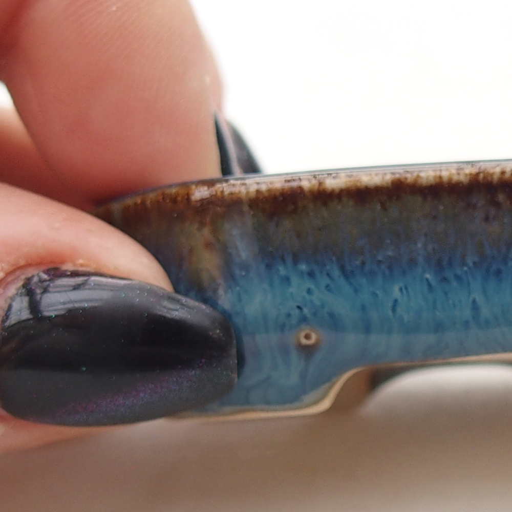 Mini bonsai tál 5,5 x 4 x 1,5 cm, kék színben