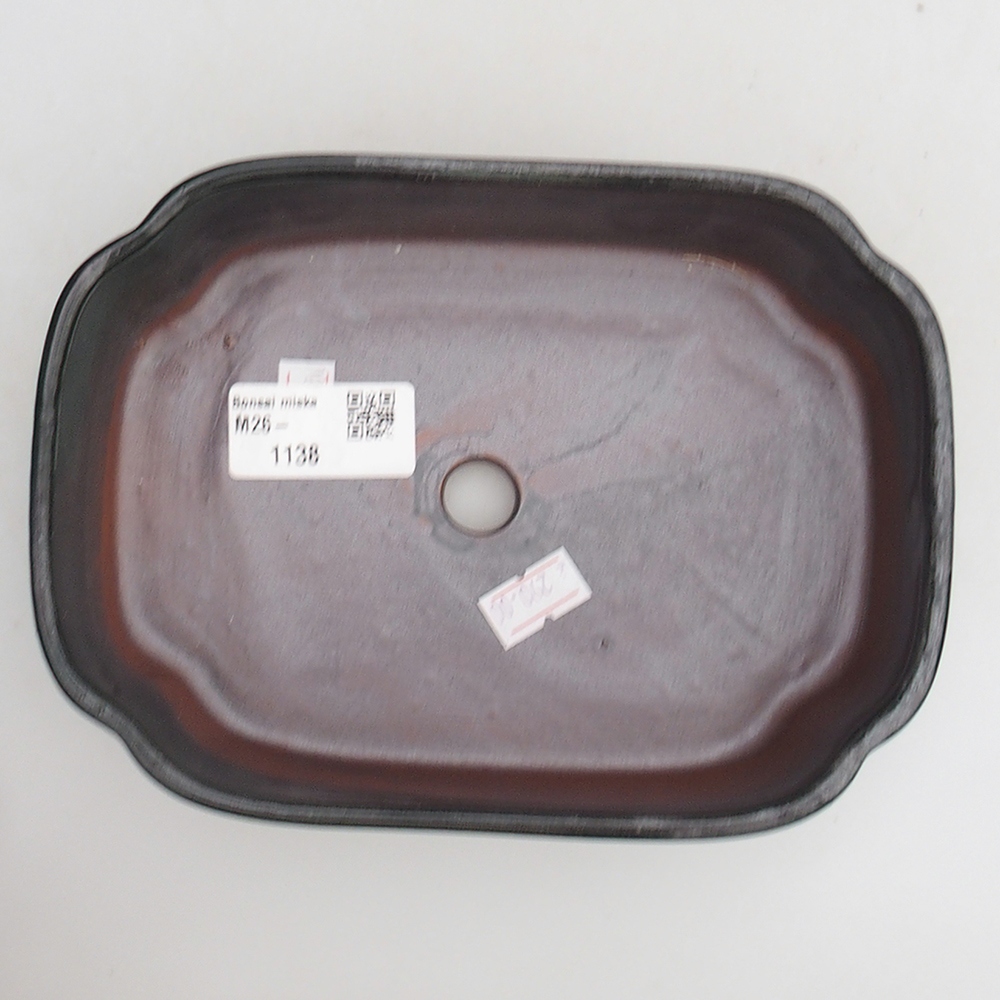 kerámia bonsai tál 18 x 13 x 5 cm, zöld