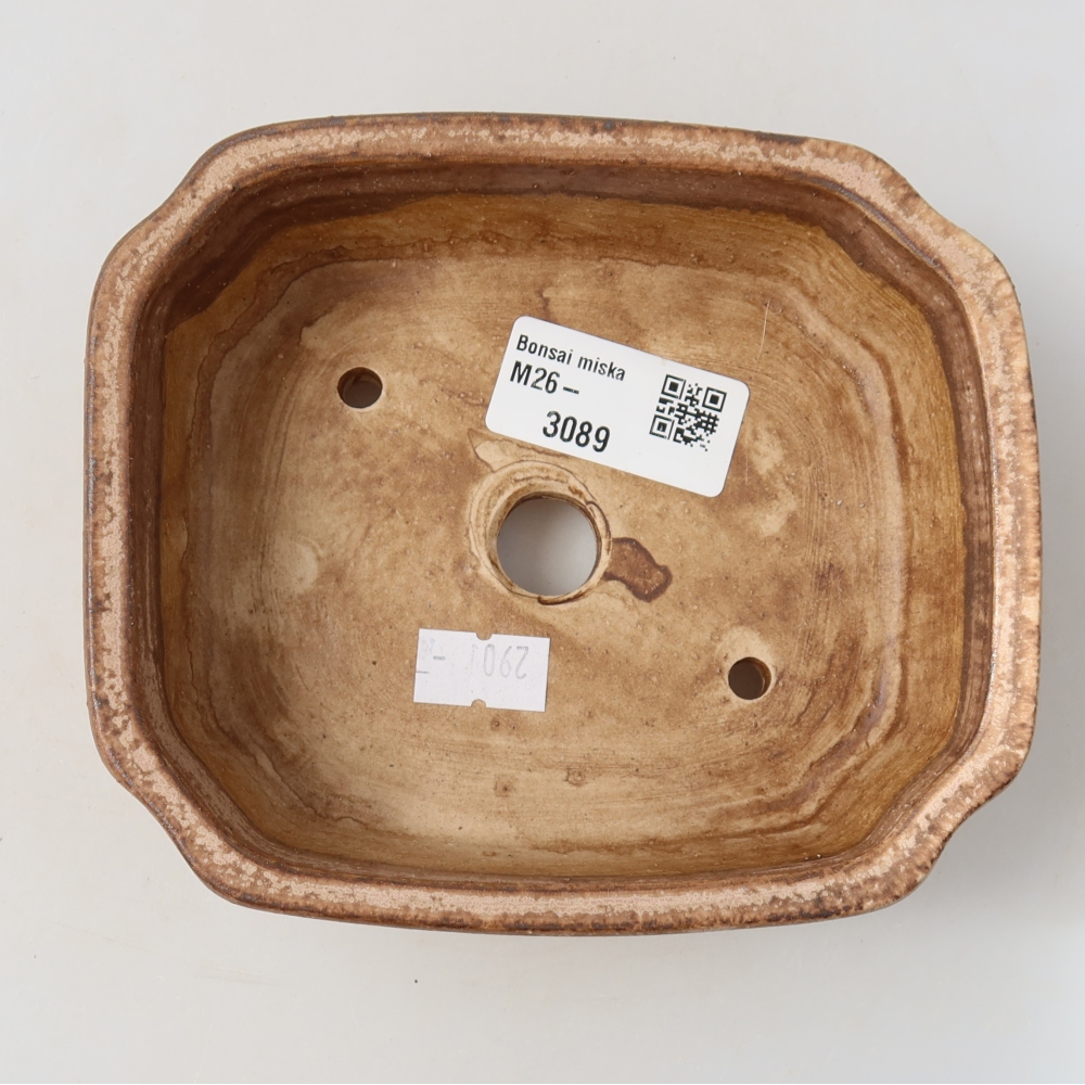Kerámia bonsai tál, 13,5 x 11,5 x 4 cm, rózsaszín