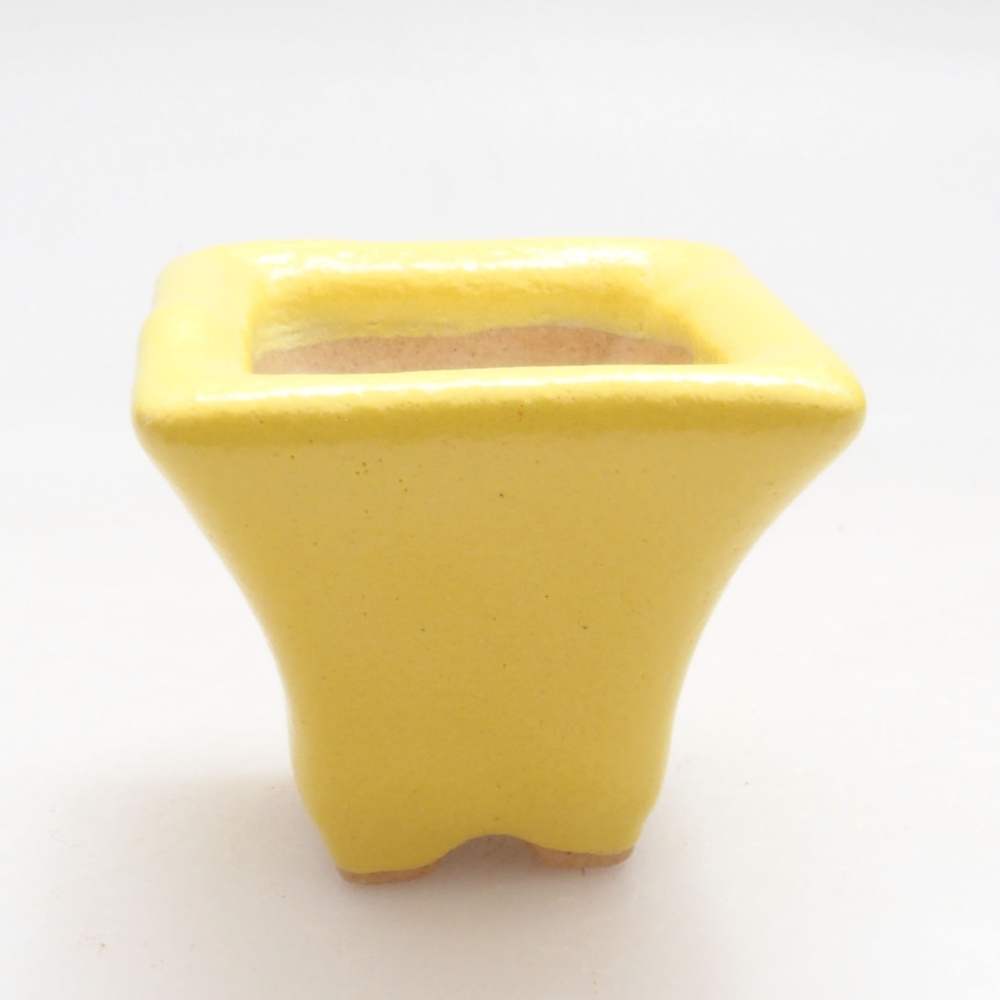 kerámia bonsai tál 3,5 x 3,5 x 3 cm, sárga