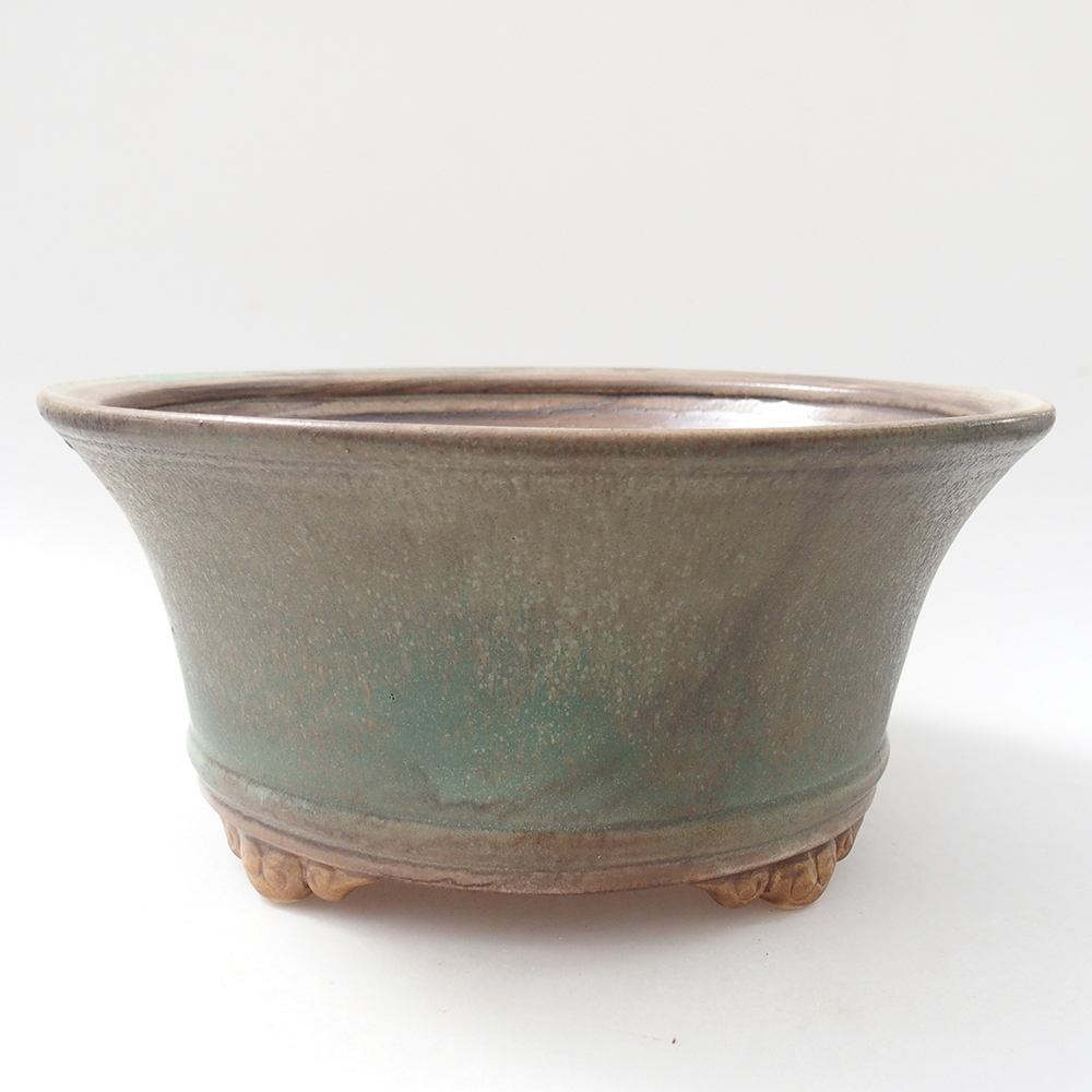 kerámia bonsai tál 24 x 24 x 11,5 cm, zöld