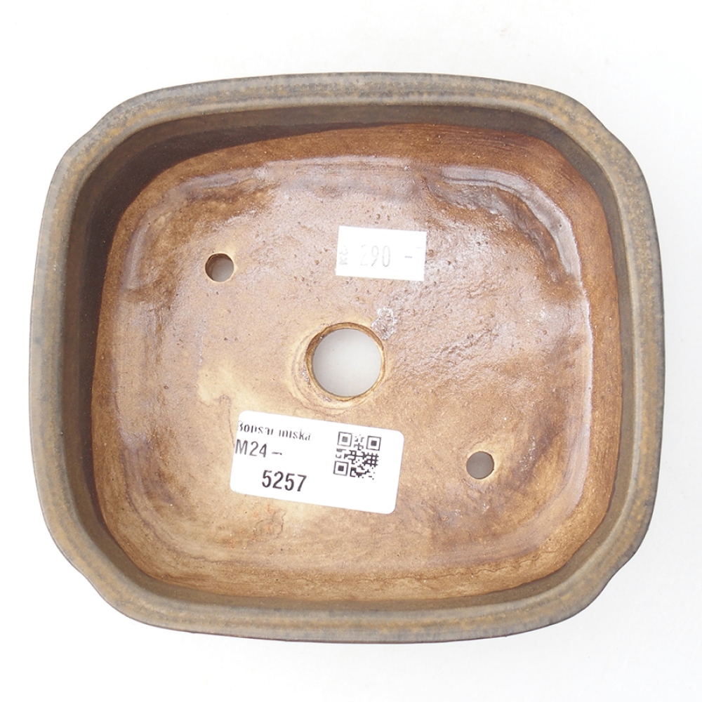 kerámia bonsai tál 13,5 x 12 x 4 cm, barna