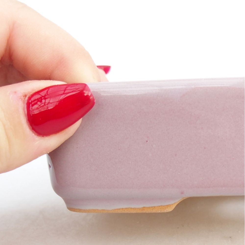 Kerámia bonsai tál 12,5 x 9,5 x 3,5 cm, rózsaszínű