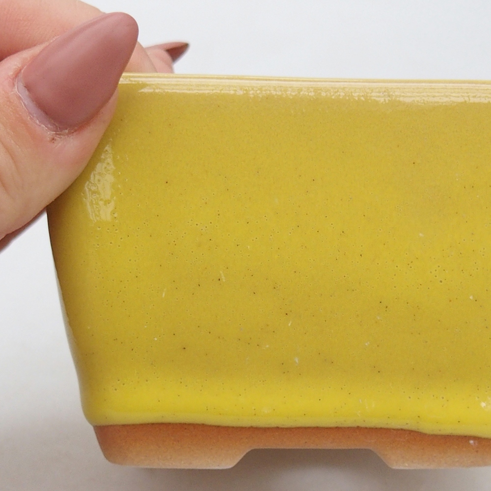 kerámia bonsai tál 8,5 x 8,5 x 6 cm, sárga