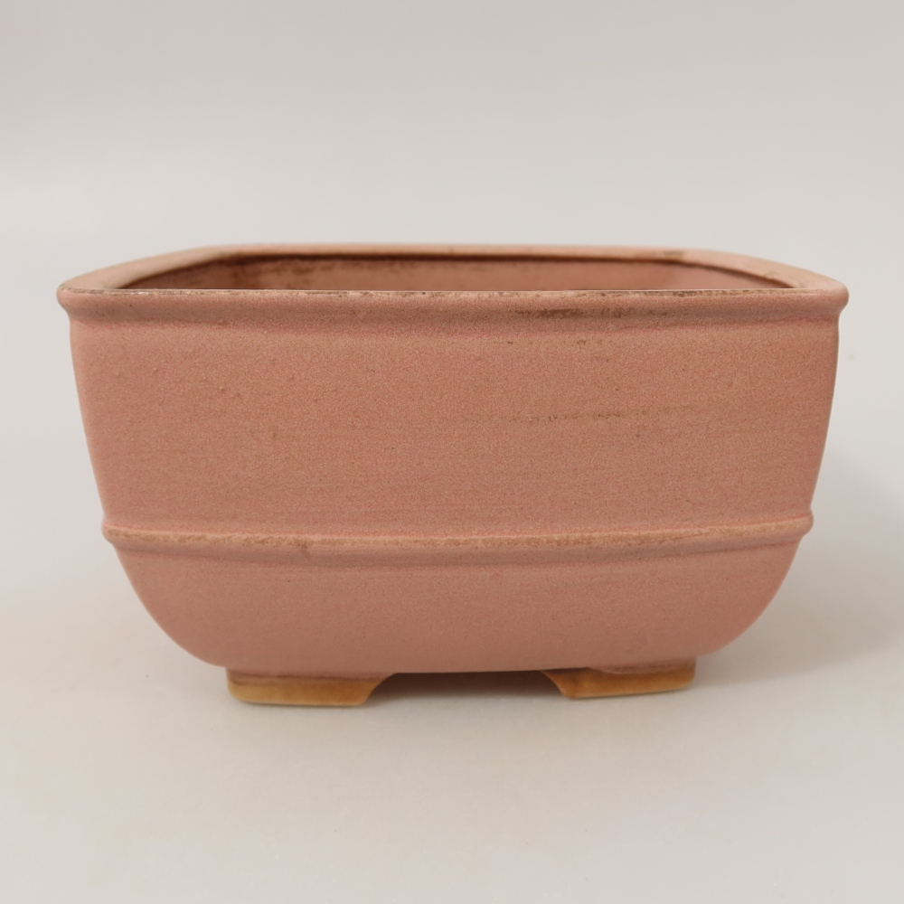 Kerámia bonsai tál, 16,5 x 16,5 x 9,5 cm, rózsaszín