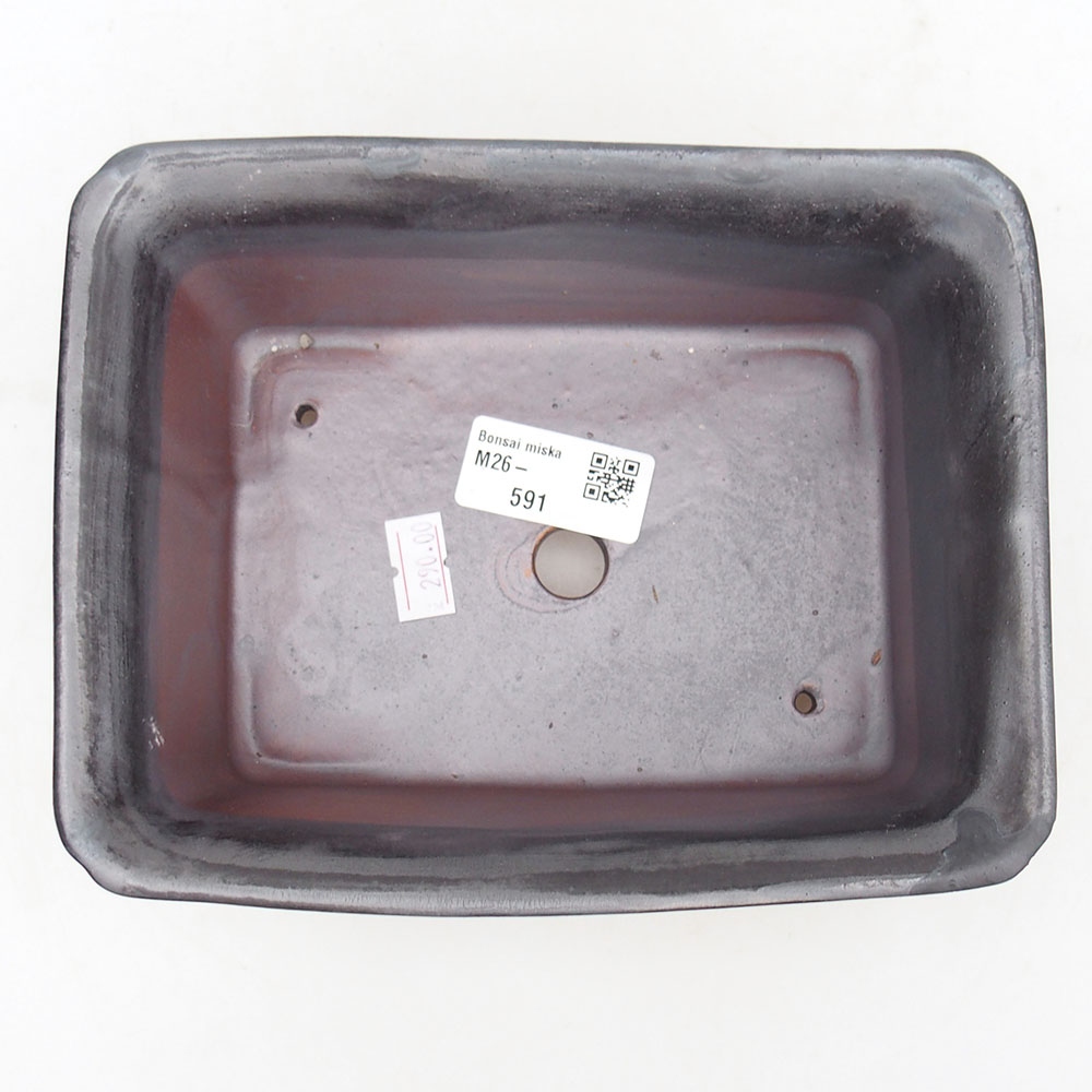 Kerámia bonsai tál 18 x 14 x 7,5 cm, fekete