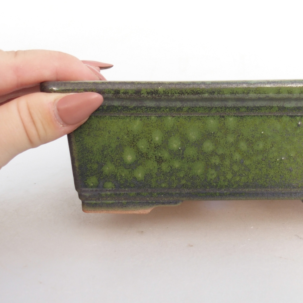 kerámia bonsai tál 16 x 12 x 6 cm, zöld