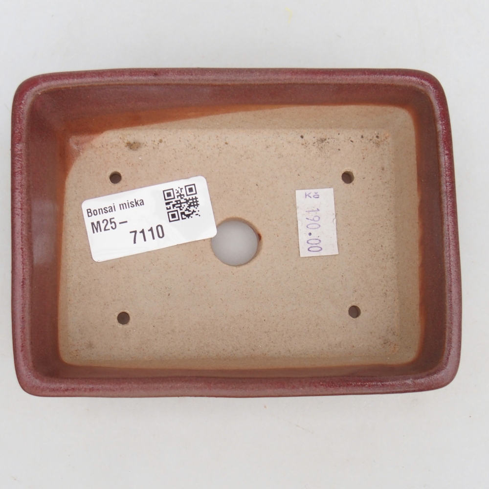 kerámia bonsai tál 11,5 x 9,5 x 6 cm, bordó színben