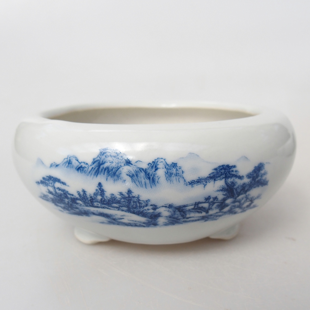 kerámia bonsai tál 10 x 10 x 5 cm, fehér színben