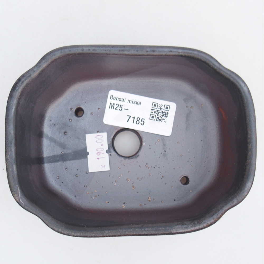 Kerámia bonsai tál 12,5 x 9,5 x 4,5 cm, szürke
