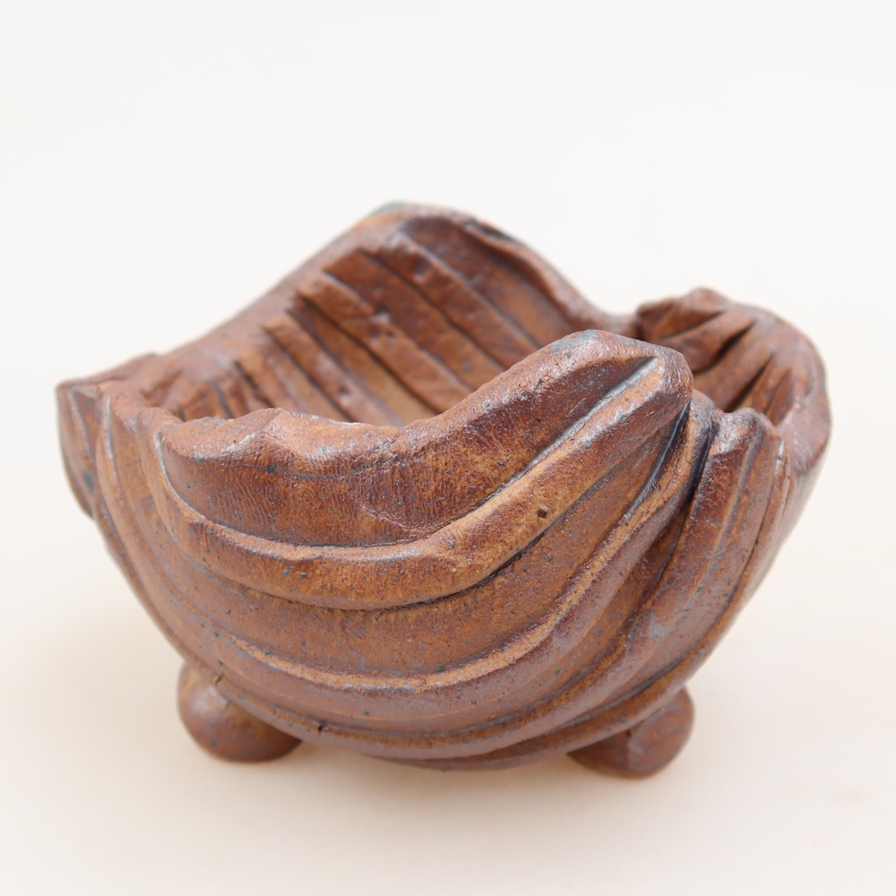 Kerámia kagyló 9 x 8,5 x 6 cm , barna színű