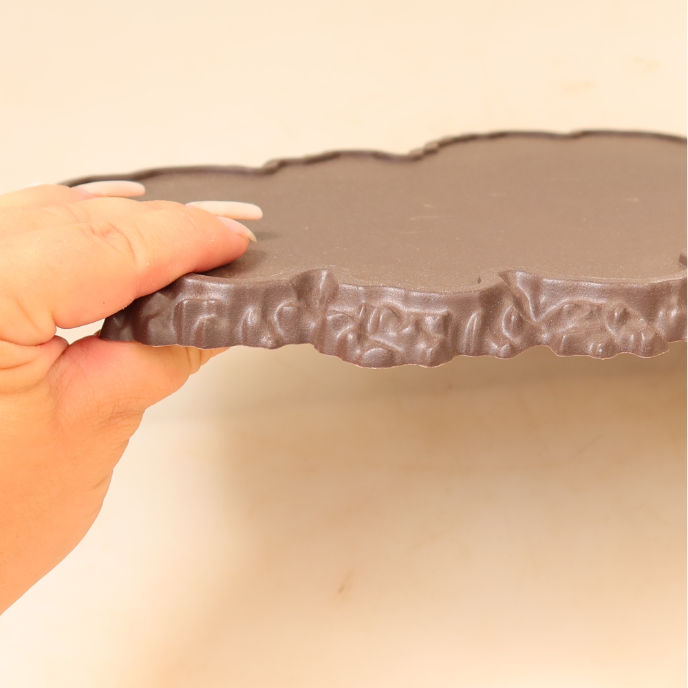 Műanyag bonsai-tartó, 43 x 25 x 1,5 cm, barna színű
