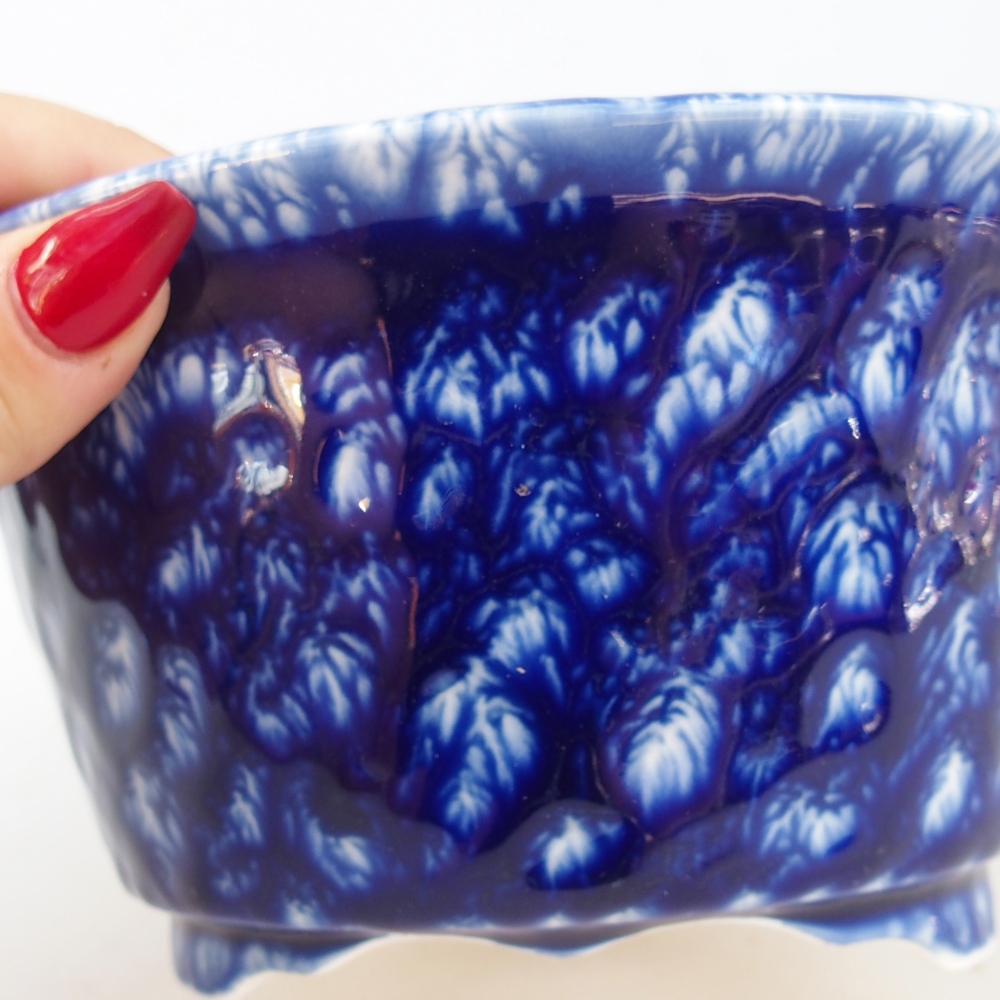 kerámia bonsai tál 16 x 16 x 8,5 cm, kék színben