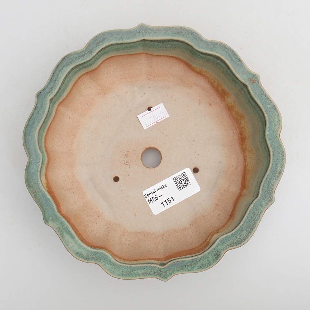 kerámia bonsai tál 18 x 18 x 4,5 cm, zöld
