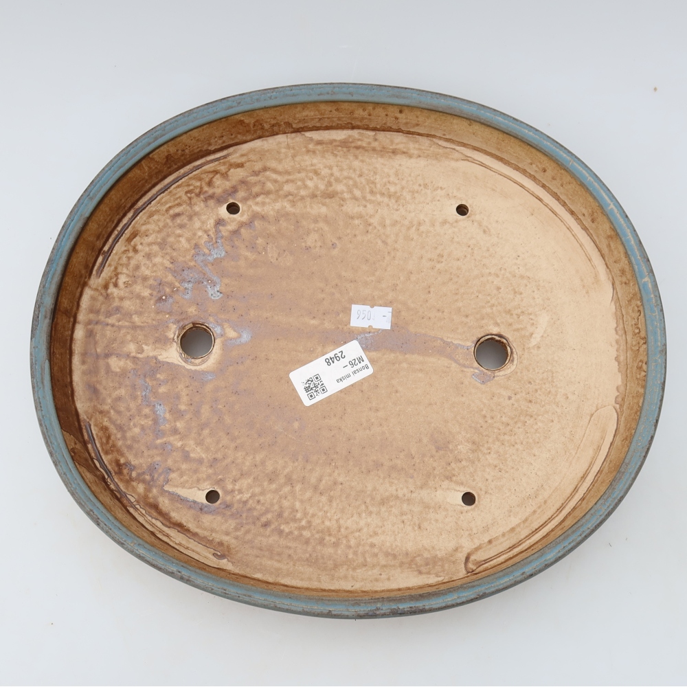 Kerámia bonsai tál, 31 x 27 x 4,5 cm, kék színű