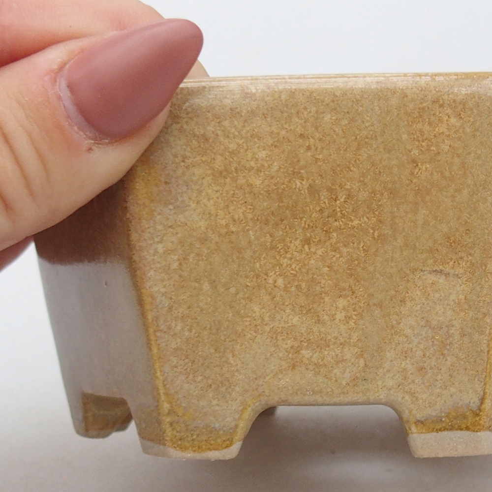 kerámia bonsai tál 10,5 x 9,5 x 5 cm, bézs színben