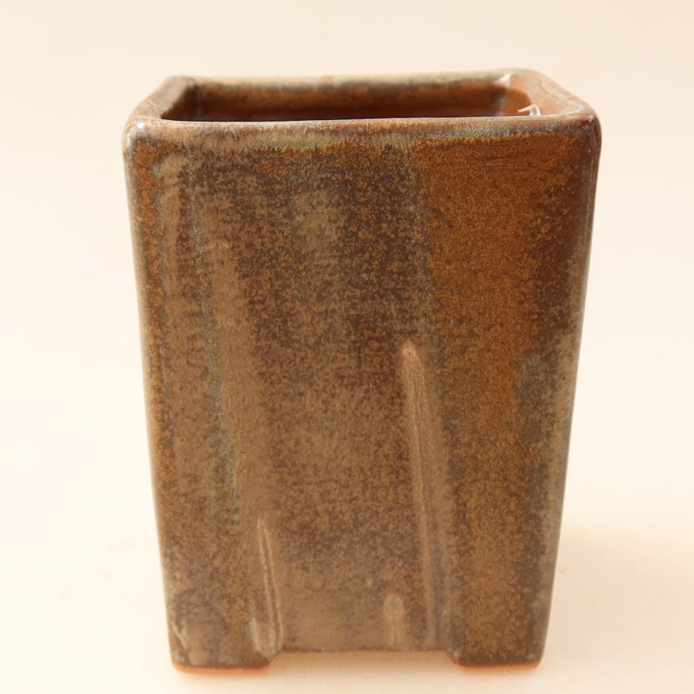 Kerámia bonsai-tál 7,5 x 7,5 x 10 cm, barna színű