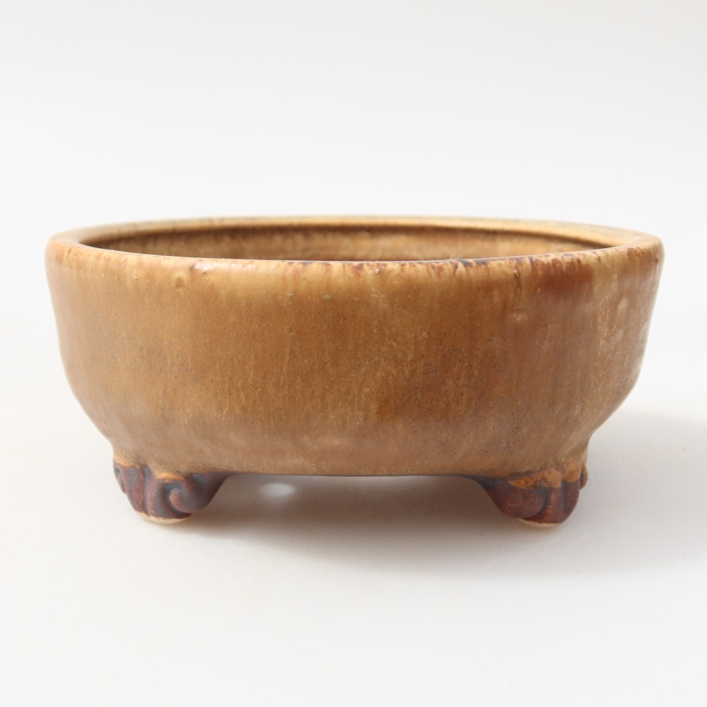 kerámia bonsai tál 11 x 11 x 4,5 cm, barna