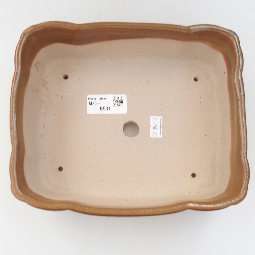 kerámia bonsai tál 20,5 x 17 x 7 cm, barna