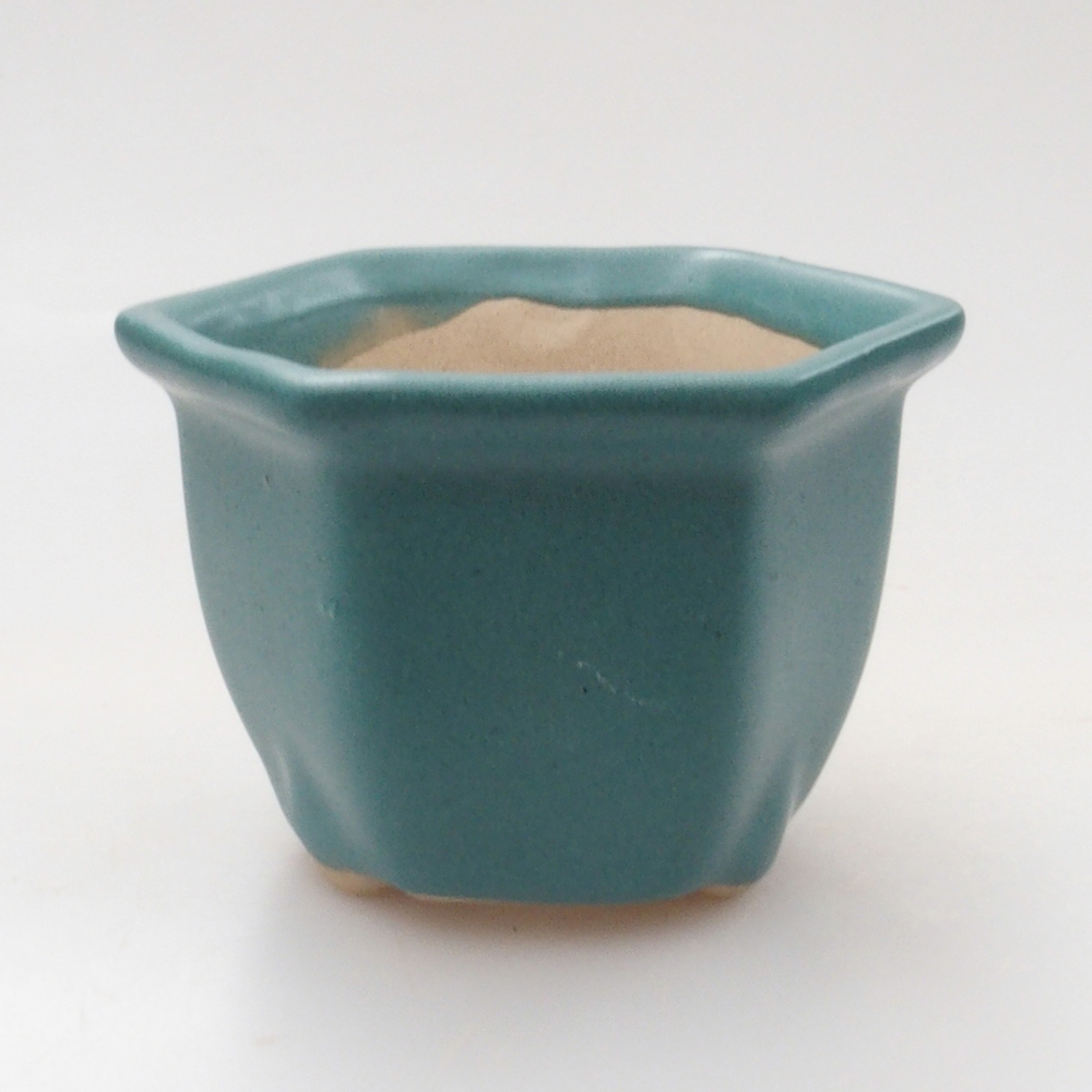 kerámia bonsai tál 6,5 x 5,5 x 4 cm, kék színben