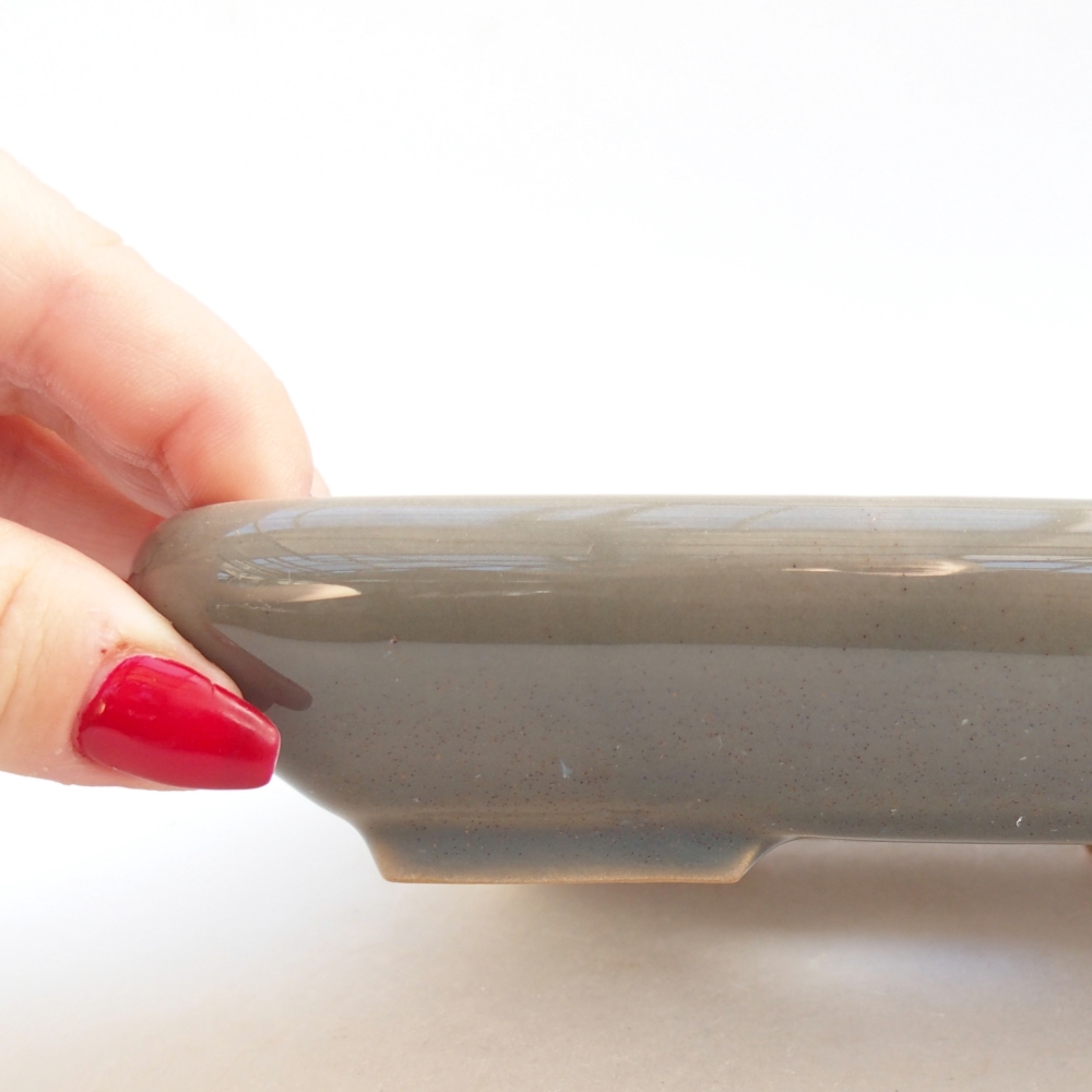 Kerámia bonsai tál 16,5 x 13,5 x 3,5 cm, szürke