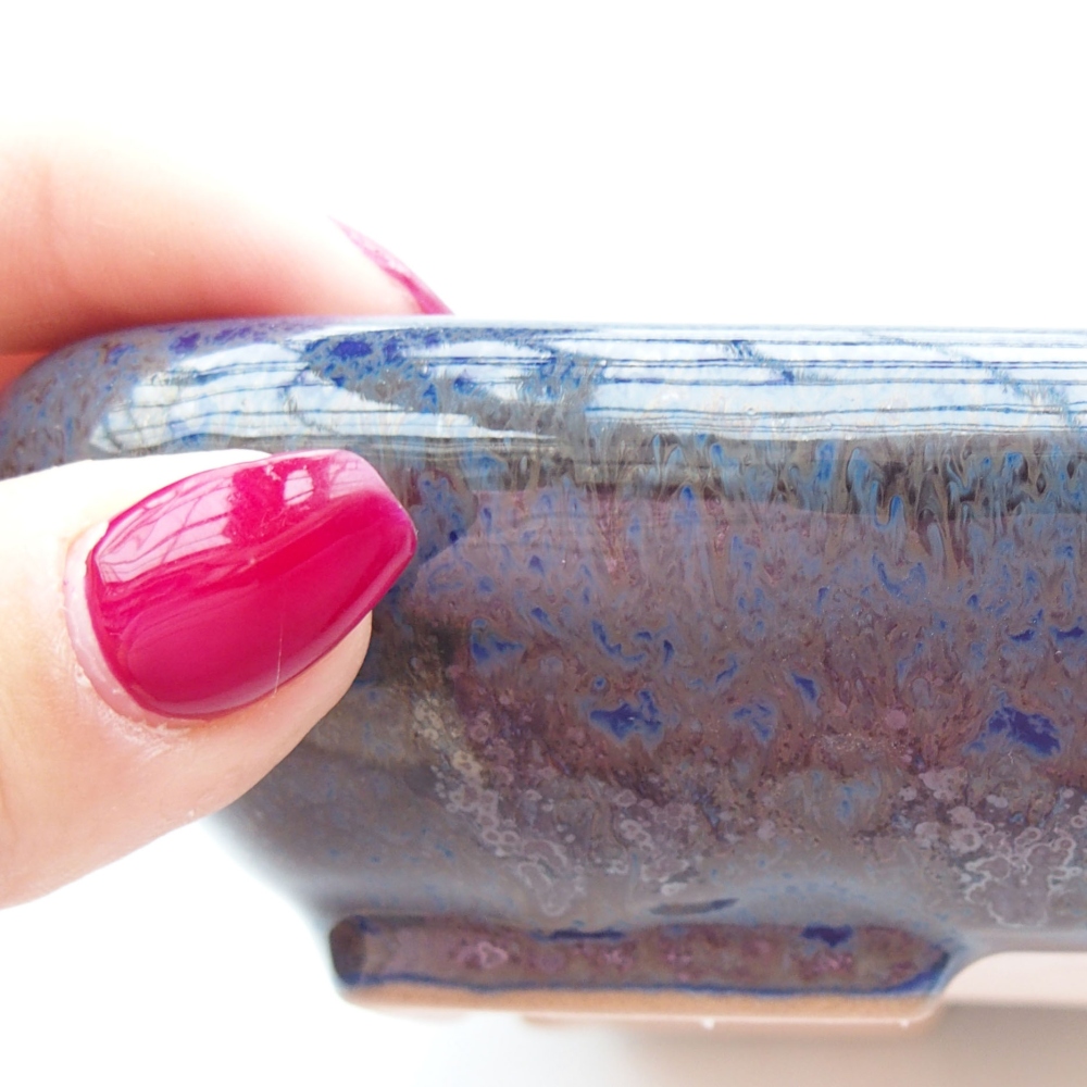 kerámia bonsai tál 17 x 14 x 3,5 cm, kék színben