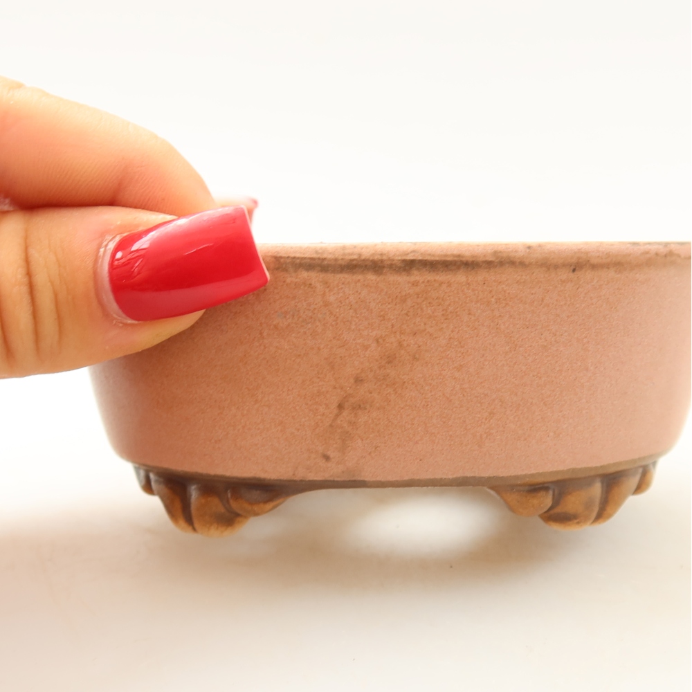 kerámia bonsai tál 9,5 x 8 x 4 cm, rózsaszínű