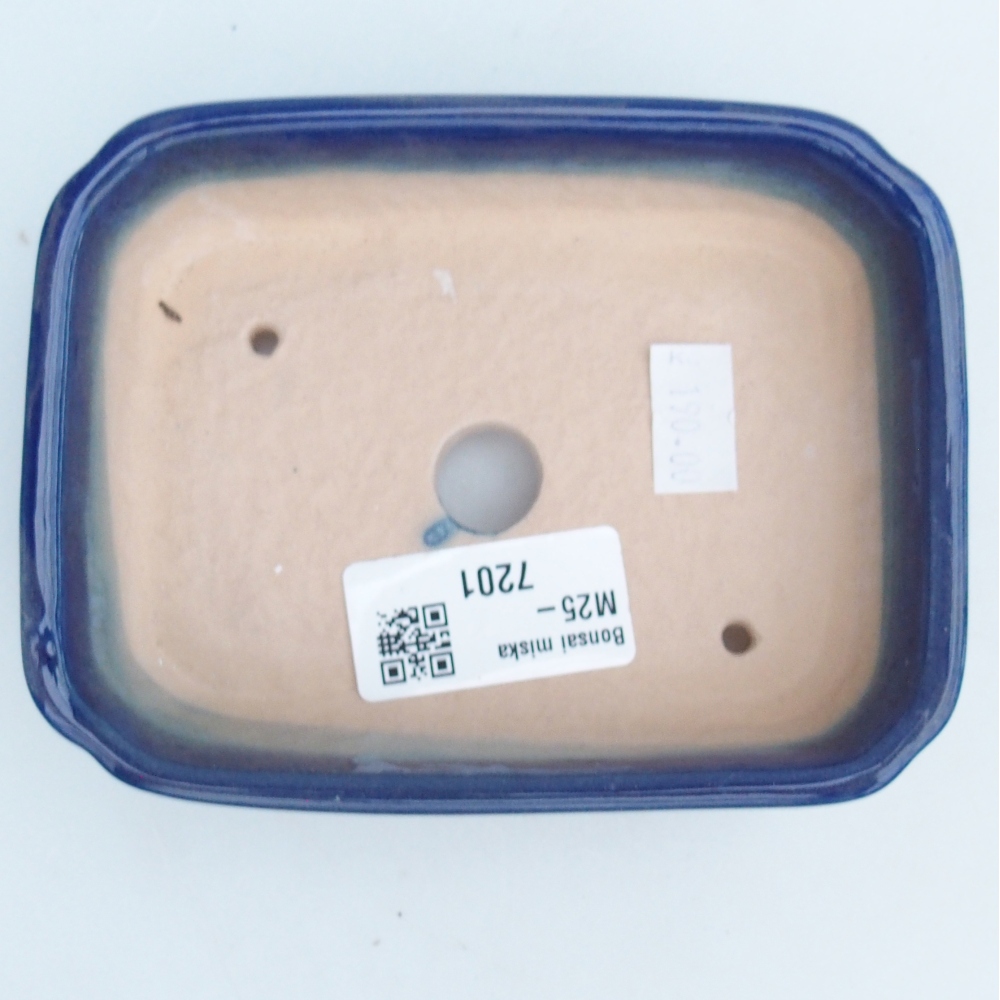 kerámia bonsai tál 12 x 9 x 3 cm, kék színben