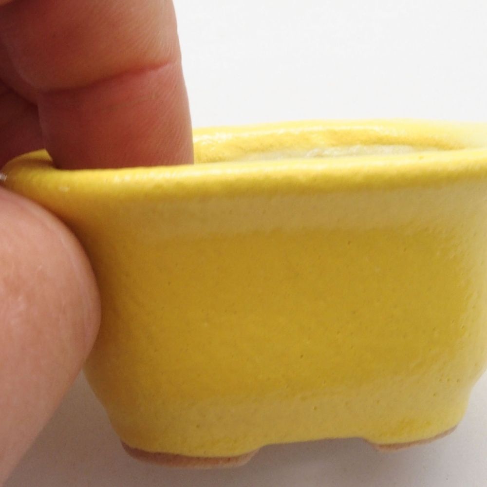 kerámia bonsai tál 5,5 x 4,5 x 3 cm, sárga